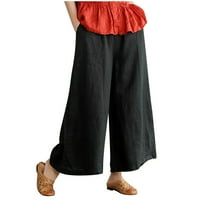 Ženska plus veličina $ $ Borniu pantalone za žene plus veličine široke noge casual posteljine posteljine