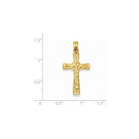 14k žuti zlatni šuplji CRUCIFI privjesak - 1. grama - mjere 34,2x
