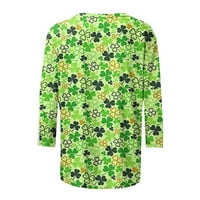 Uorcsa Sunca dugih rukava Svestrana vrata posade sv. Patrickov dan cvjetni ispisani ženski bluza zelena
