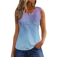 Yubatuo dugme dolje hladno rameni bez rukava na vrhu ležerne košulje u boji labave majice za žene
