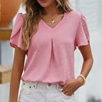 Strungten majice za žene, ženski kratki rukav vrhovi kratkih rukava Dressy ljetni ležerni trendy bluze
