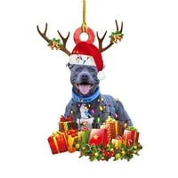 Božićni ukras za pse Drvena XMA Drvo viseći znak ukrašavanja znakova M9P7