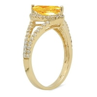 1. CT sjajan markiza Cleani simulirani dijamant 18k žuti zlatni halo pasijans sa accentima prsten sz