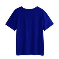 Ženski vrhovi Žene Ljeto Ležerne prilike modni ispisani kratki rukovi The bluza T-majice Plavi XXXL