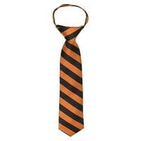 Jacob Alexander Stripe Woven Boys 14 Koledž prugasta patentna kravata - narandžasta crna