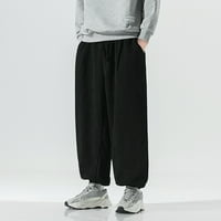 KETYYH-CHN MENS RADNE HLAČE Klasične fit planinarske hlače sa džepovima crna, 4xl