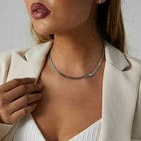 Vintage ogrlice za žene Jednostavna ogrlica od nehrđajućeg čelika Modni muške i žene 'ravna ogrlica