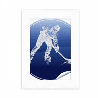 Zimska sportska klizaljka i hokej na ledu akvarel na radnoj površini Foto okvir za prikaz slike Dekoracija