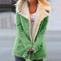 SunhillsGrace Jackets kaputi za žene ovratni dugi rukav plus veličina zimska topla kompozitna plišana