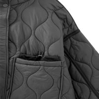 Franhais ženski kaput zimska jakna lagana prestala sa žicom dugih rukava sa zatvaračem sa zatvaračem