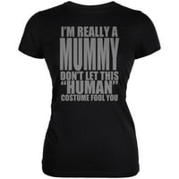 Halloween Human Mummy kostimo Juniors meka majica crna 2xl