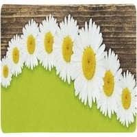 Slatka tratinčica cvijeća vala na drvenoj i zelenoj pozadini Extra Produžena velikom igračkim pad matične