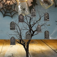 Biayxms Halloween Tree ukrasi sablasnim nadgrobnim spomenikom viseći ukras groblje znakovi sa užadima