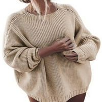 Bomotoo Žene Jumper vrhovi pulone džemper sa pulonom Pleteni džemperi pleteni pulover rade kaki xl