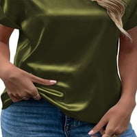 Justvh žene satenske pointneck ljetne kratke rukavske rublje Dressy majice