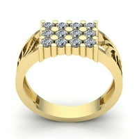 Originalna 0,75ct okrugla CUT Diamond Muns Classic 3row Goldiverzija Angažman prsten od punog 18k ruža, bijelo ili žuto zlato g si1