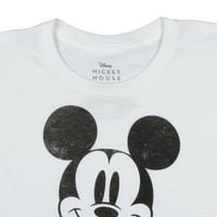 Disney Mens Mickey Mouse Klasična majica crno-bijele znakove, L