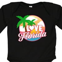 Inktastic Volim Floridu sa ocean-om i palminim drvećem poklon dječje djeteta ili dječje djevojke dugih rukava