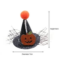 Jamlynbo Mali Halloween Witch retro mini TOP šešir za kosu za kosu Dekorativni poklopac za kosu za zabavu