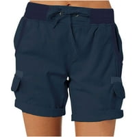 Caueun ženske kratke hlače Ljetne elastične strugove povremene lagane planinarske plažne kratke hlače
