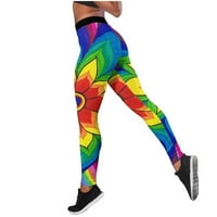 Joga hlače Žene Žene Ležerne stražnjice Visoki struk Tipke Dukseri Yoga Sportske duge hlače Multicolor
