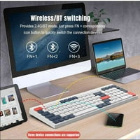 Urban punjiva bežična tastatura i miš, kvenstvo za čaj za mlijeko Puno veličine 2. GHZ i Bluetooth šarene