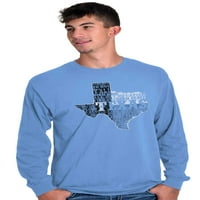 Majice dugih rukava majice T-majice Texas kaubojski državni mapa Južni rodni grad