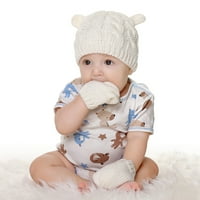 Zimska puna boja pletena dječja dječaka dječaka glava glava kapa za šešir Beanie s rukavicom