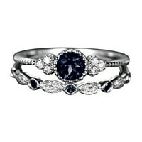 Ring modni ženski nakit Dijamantni prstenovi set parove veličine prstenova