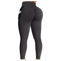 Joga hlače sa džepovima za žene elastičnost Visoki struk Slim Fit Work Loggings Fitness Sports Pokretanje