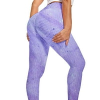 Ženski ispis mjehurići za dizanje vježbi fitness trčanje visoki struk joga hlače yoga hlače ljubičaste xl