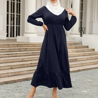 Lopecy-Sta ženske ljetne haljine za žene muslimanske patentne patentne patentne župljene boje dugih