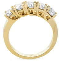 Pompeii 1 2CT Real Diamond Anniversary 14K žuti zlatni prsten