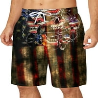 Bellella Muška patriotska kratka elastična stručna dna ljetna baggy plaža kratke hlače za odmor Neovisnosti