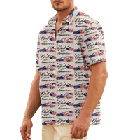 4. jula muška havajska majica USA Nacionalna zastava grafički otisak majica ovratnik 3D Print Vanjski