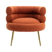 Udobna jednostruka kauč stolica, tapacirana okrugla sofa za čitanje sofom sa zlatnim metalnim nogama