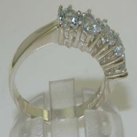 Britanci napravio 14k bijelo zlato prirodne akvamarinske dame vječne prstene - veličine 10 opcija -