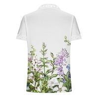 Ženski vrhovi i bluze Ljetna moda Žene Ljeto V-izrez čipkasti patchwork kratki rukav casual top bluza