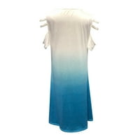 Onhuon Womens Gradijent Ispis O-izrez Ljeto Ležerne prilike kratkih rukava Dress Haljina za ženske haljine