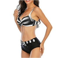 Hesxuno kupaći kostimi za žene bikini dame modni višebojni bikini pruj print minimalistički suspenders ženski split kupaći kostim