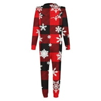 Tawop Onesie pidžama za žene roditelj-dijete Božićni set tiskani kućni habanje kapuljača pidžamas mame