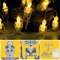 Tepsmf Halloween Dekoracije Vanjska svjetla, LED skeletni model Noć vještica Akumulatorska struna, lampice