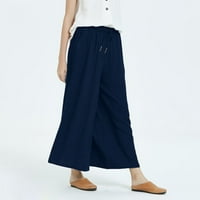 Plus sizene posteljine pantalone Ljetne casual labave vrećice modne boje visoke struke reprezentacije