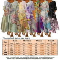 Capreze casual labava boemska haljina za žene za žene s cvjetnim printom s dugim rukavima višeslojne
