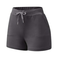 Ženske trke Shorts Sport Teretana Aktivni kratke hlače sa džepovima Sive S