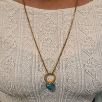 Luvmyjewelry Ljetne noći Dizajn Tirkizni dragulj Jedan kamen Privjesak s lancem za žene - Dostupno u
