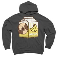 Puglie banana mliječni ugljen Granični grafički pulover Hoodie - Dizajn ljudi L