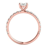 1. Carat ovalni moissan i prirodni bijeli dijamantski halo zaručni prstenovi za žene u 10k bijelo i