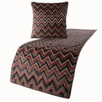 Runner sive krevete, puna veličina 68 x18 dekorativni trkač sa podizanjem jastuka, breskve i sivi baršunasti