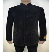 Muški dugme Dugme Mandarina Okrug Crna baršun tkanina odijela